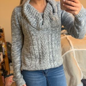 Grey cowl neck sweater